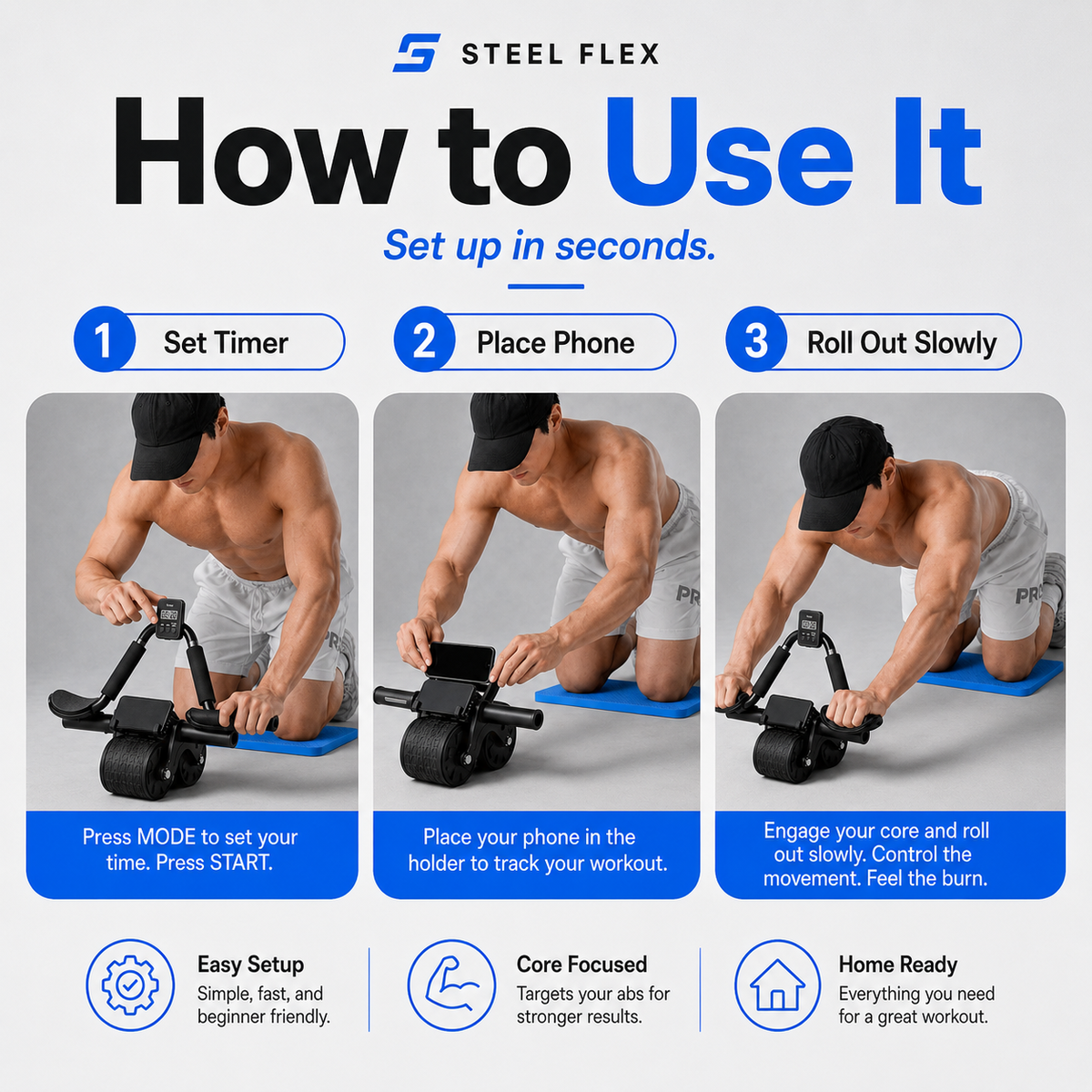 Steel Flex™ Ab Roller